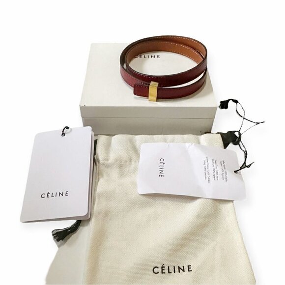 Celine Triple Tour Wrap Leather Bracelet, Never used, In Original Box, Burgundy - Picture 2 of 16
